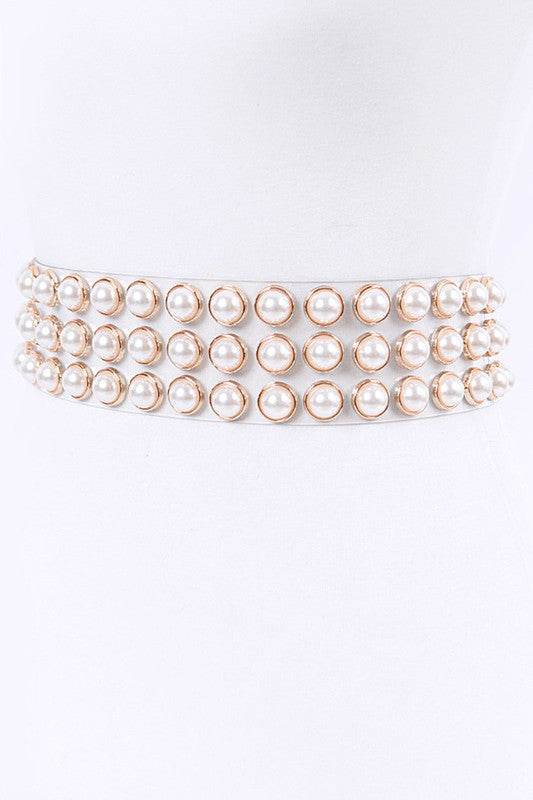 PLUS SIZE Pearl Studs Clear PVC Belt - Shop Style & More | Fresh Looks, Everyday Deals & Free Shipping