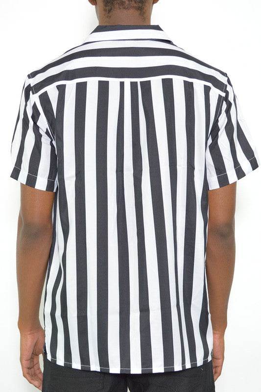 MENS SHORT SLEEVE STRIPED BUTTON DOWN PRINT SHIRT - Shop Style & More | Fresh Looks, Everyday Deals & Free Shipping