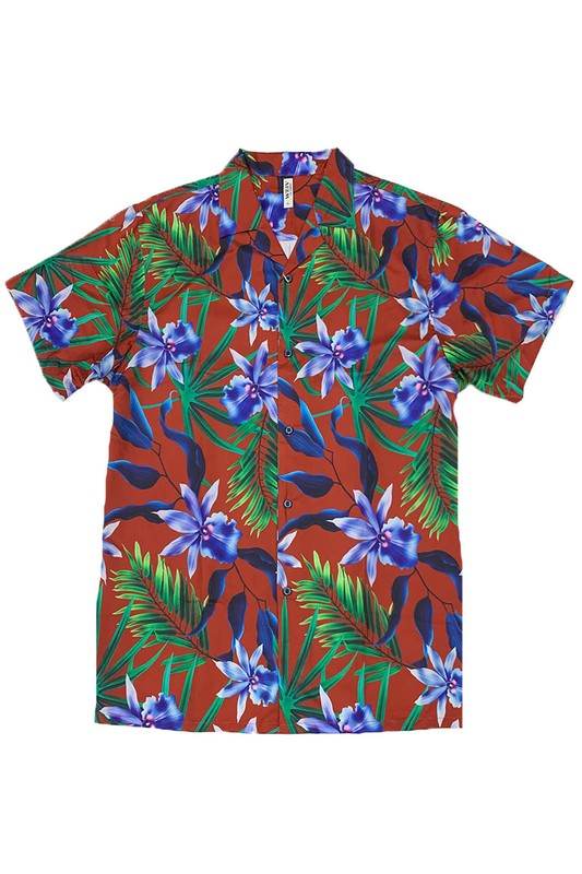 MENS TROPICAL RED BUTTON DOWN SHIRT PRINT - Shop Style & More | Fresh Looks, Everyday Deals & Free Shipping