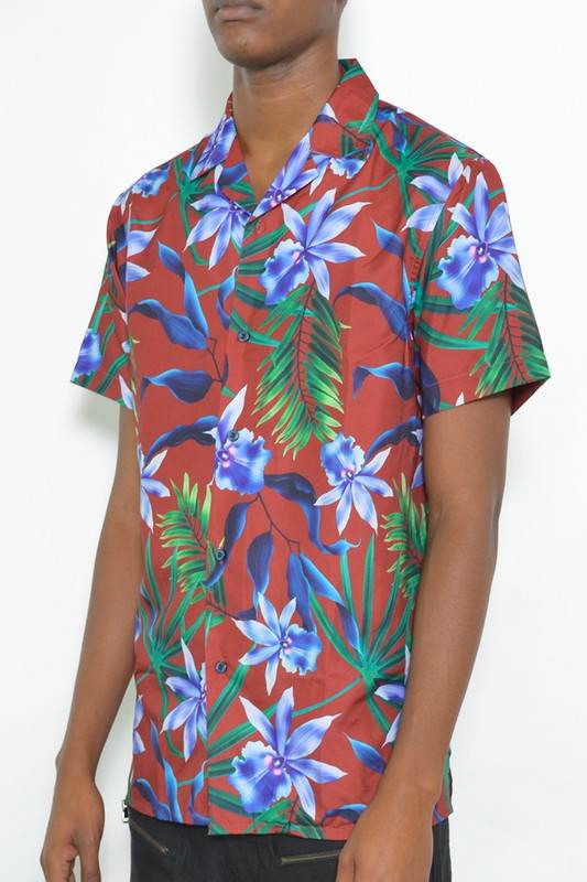 MENS TROPICAL RED BUTTON DOWN SHIRT PRINT - Shop Style & More | Fresh Looks, Everyday Deals & Free Shipping