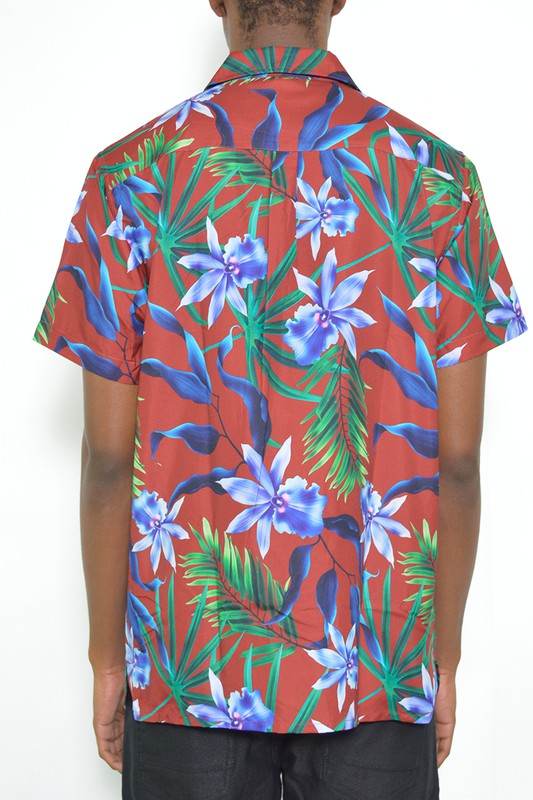 MENS TROPICAL RED BUTTON DOWN SHIRT PRINT - Shop Style & More | Fresh Looks, Everyday Deals & Free Shipping