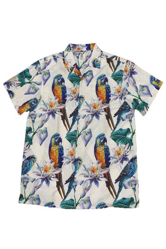 MENS TUCAN PARROT PRINT RESORT BUTTON DOWN SHIRT - Shop Style & More | Fresh Looks, Everyday Deals & Free Shipping