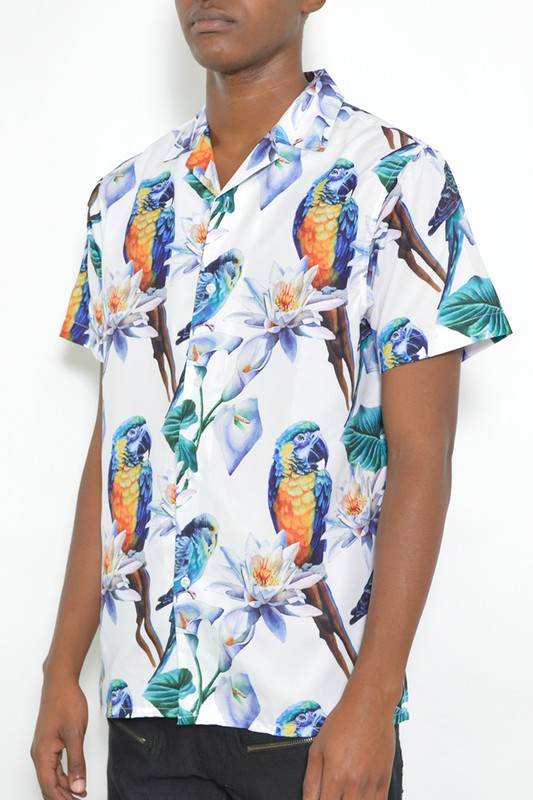 MENS TUCAN PARROT PRINT RESORT BUTTON DOWN SHIRT - Shop Style & More | Fresh Looks, Everyday Deals & Free Shipping