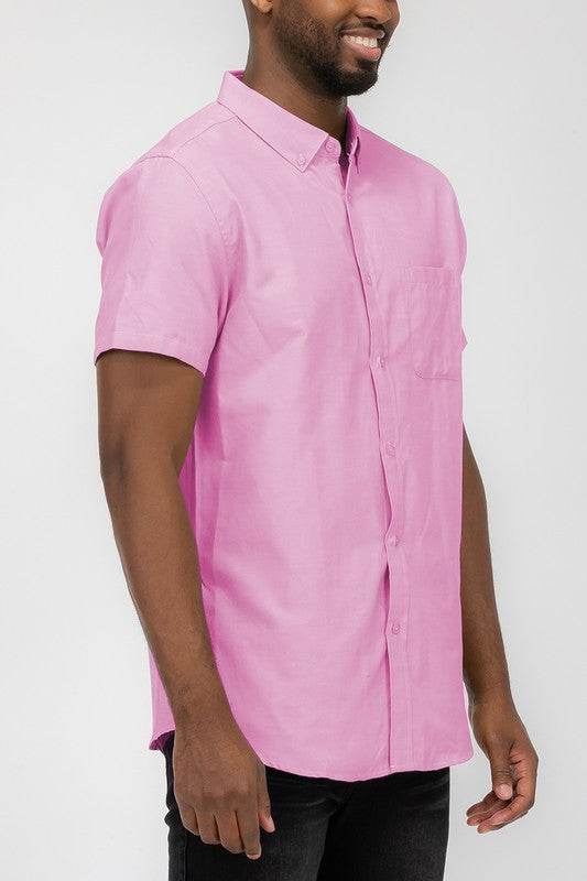 MENS PASTEL COLOR SHORT SLEEVE BUTTON DOWN - Shop Style & More | Fresh Looks, Everyday Deals & Free Shipping