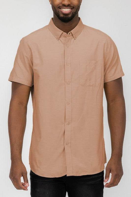 MENS PASTEL COLOR SHORT SLEEVE BUTTON DOWN - Shop Style & More | Fresh Looks, Everyday Deals & Free Shipping