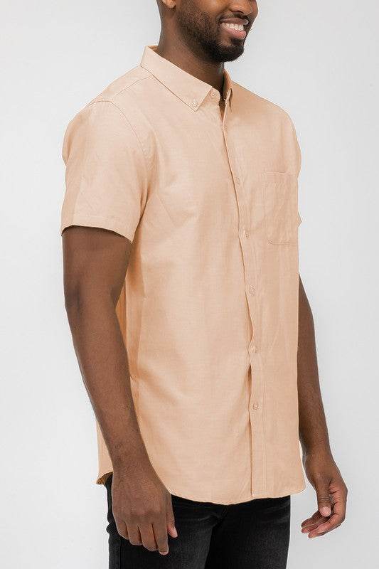 MENS PASTEL COLOR SHORT SLEEVE BUTTON DOWN - Shop Style & More | Fresh Looks, Everyday Deals & Free Shipping