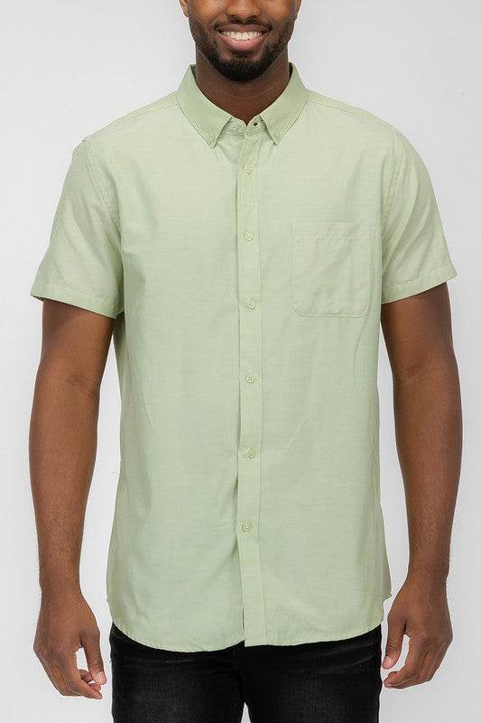 MENS PASTEL COLOR SHORT SLEEVE BUTTON DOWN - Shop Style & More | Fresh Looks, Everyday Deals & Free Shipping