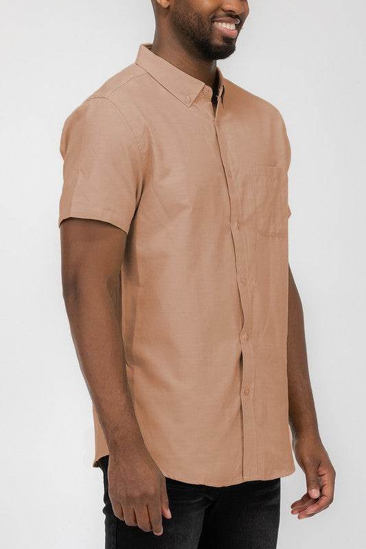 MENS PASTEL COLOR SHORT SLEEVE BUTTON DOWN - Shop Style & More | Fresh Looks, Everyday Deals & Free Shipping