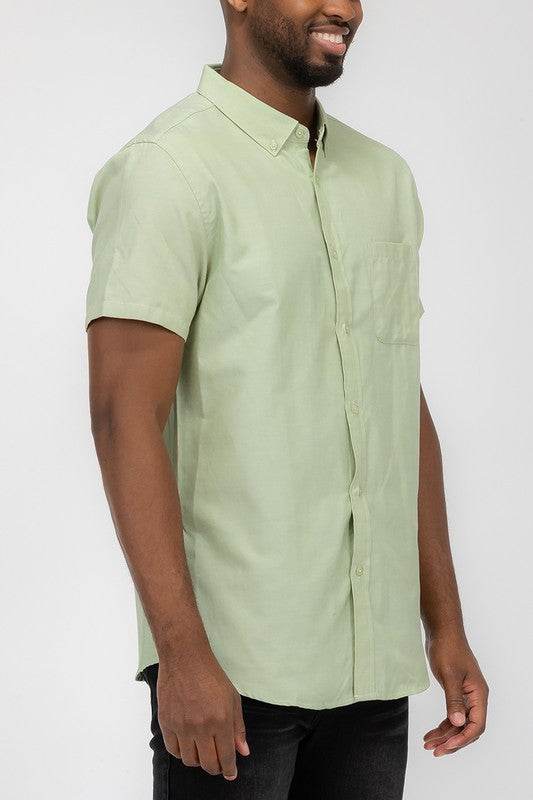 MENS PASTEL COLOR SHORT SLEEVE BUTTON DOWN - Shop Style & More | Fresh Looks, Everyday Deals & Free Shipping