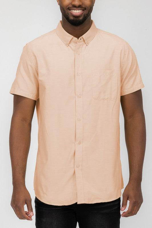 MENS PASTEL COLOR SHORT SLEEVE BUTTON DOWN - Shop Style & More | Fresh Looks, Everyday Deals & Free Shipping
