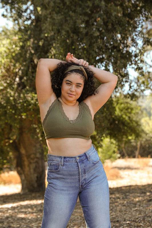 Lace Trim Padded Bralette Plus - Shop Style & More | Fresh Looks, Everyday Deals & Free Shipping