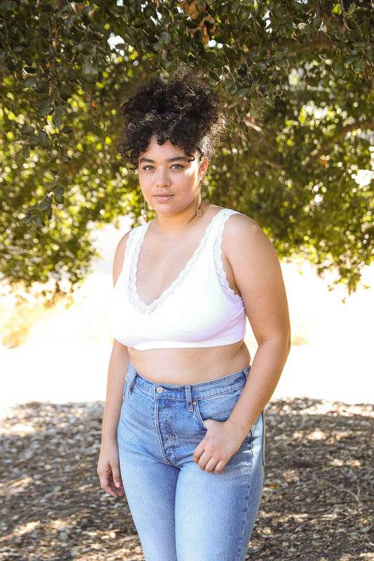 Lace Trim Padded Bralette Plus - Shop Style & More | Fresh Looks, Everyday Deals & Free Shipping