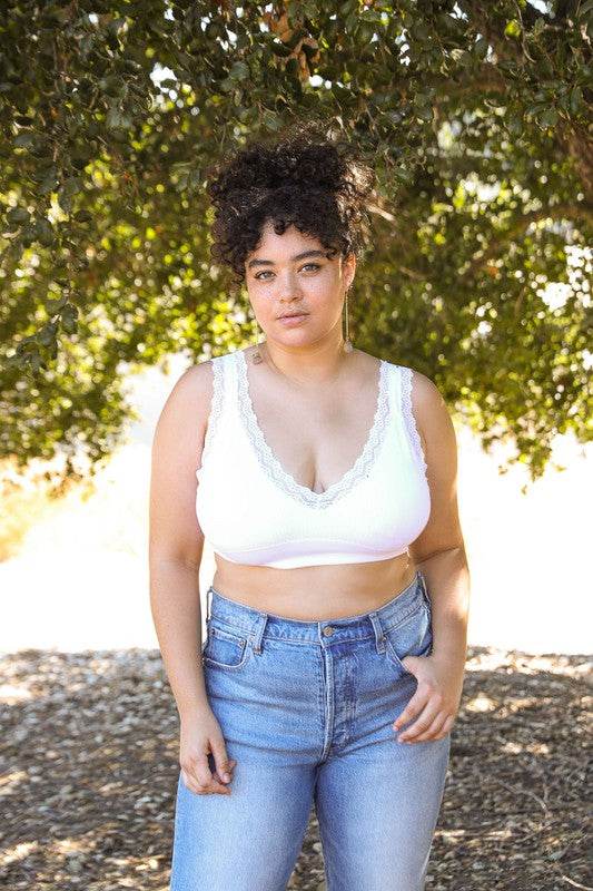 Lace Trim Padded Bralette Plus - Shop Style & More | Fresh Looks, Everyday Deals & Free Shipping