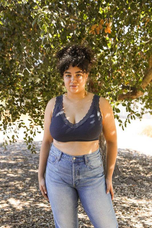 Lace Trim Padded Bralette Plus - Shop Style & More | Fresh Looks, Everyday Deals & Free Shipping