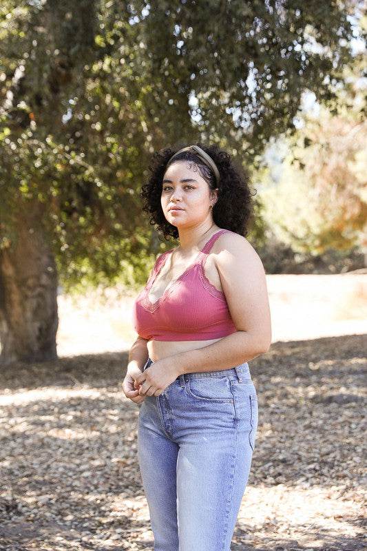 Lace Trim Padded Bralette Plus - Shop Style & More | Fresh Looks, Everyday Deals & Free Shipping