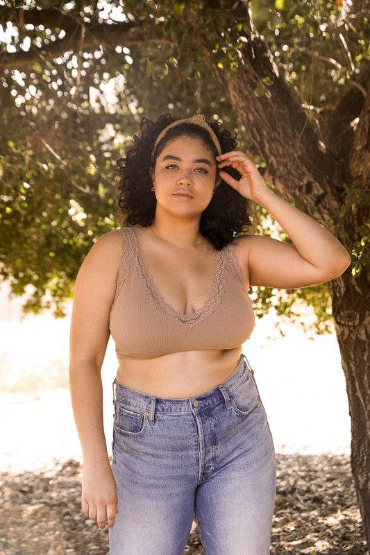 Lace Trim Padded Bralette Plus - Shop Style & More | Fresh Looks, Everyday Deals & Free Shipping