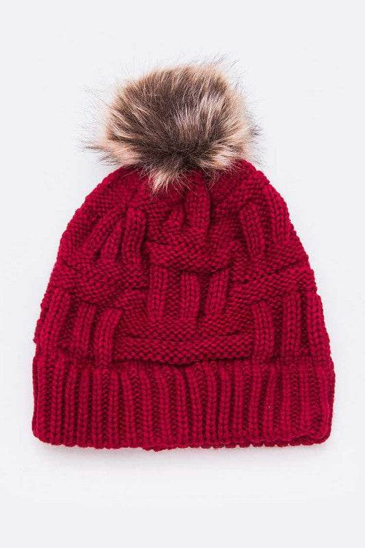 Raised Knit PomPom Beanie - Shop Style & More | Fresh Looks, Everyday Deals & Free Shipping