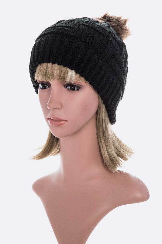 Raised Knit PomPom Beanie - Shop Style & More | Fresh Looks, Everyday Deals & Free Shipping