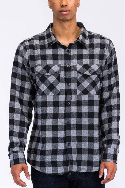 Regular Fit Checker Plaid Flannel Long Sleeve - Shop Style & More | Fresh Looks, Everyday Deals & Free Shipping
