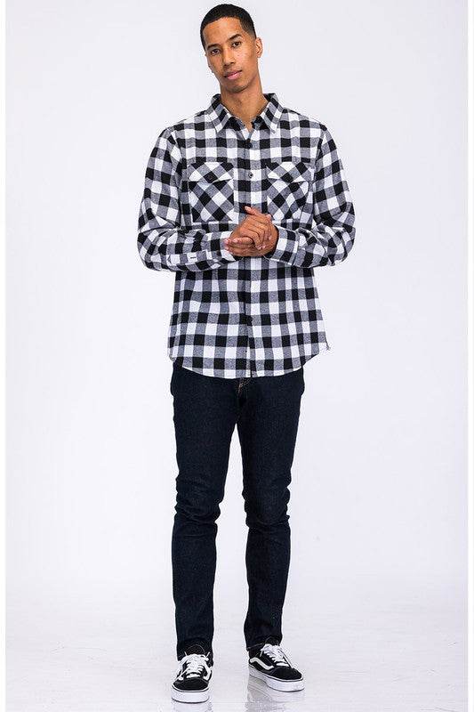 Regular Fit Checker Plaid Flannel Long Sleeve - Shop Style & More | Fresh Looks, Everyday Deals & Free Shipping