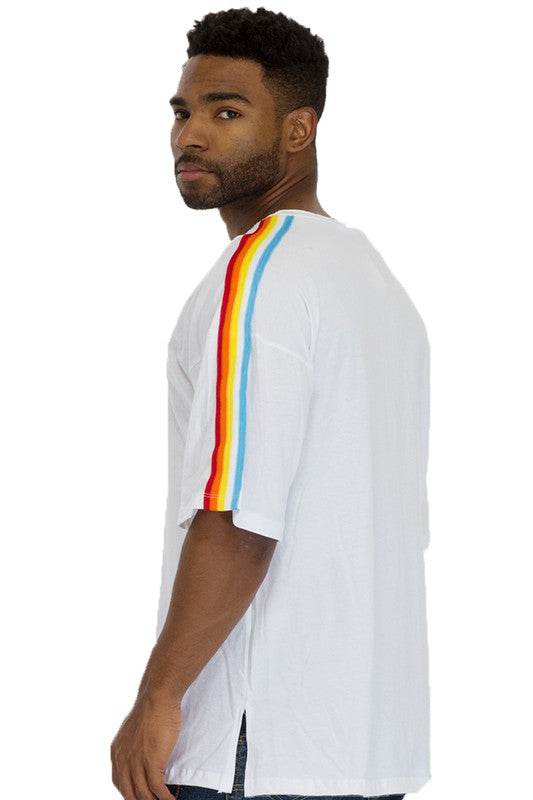 RAINBOW TAPE SHORT SLEEVE TSHIRT - Shop Style & More | Fresh Looks, Everyday Deals & Free Shipping