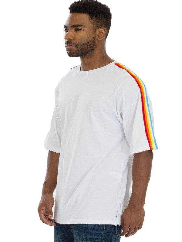 RAINBOW TAPE SHORT SLEEVE TSHIRT - Shop Style & More | Fresh Looks, Everyday Deals & Free Shipping