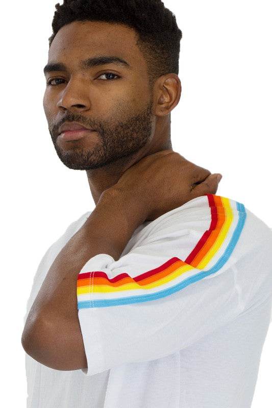 RAINBOW TAPE SHORT SLEEVE TSHIRT - Shop Style & More | Fresh Looks, Everyday Deals & Free Shipping