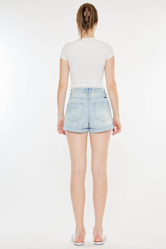 Kancan High Rise Repaired Mom Denim Shorts - Shop Style & More | Fresh Looks, Everyday Deals & Free Shipping