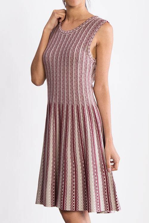 Flare Sleeveless Jacquard Sweater Knitted Dress - Shop Style & More | Fresh Looks, Everyday Deals & Free Shipping