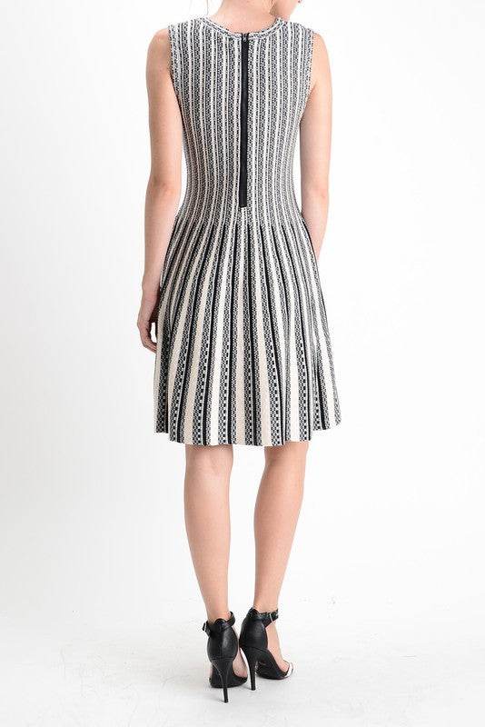 Flare Sleeveless Jacquard Sweater Knitted Dress - Shop Style & More | Fresh Looks, Everyday Deals & Free Shipping