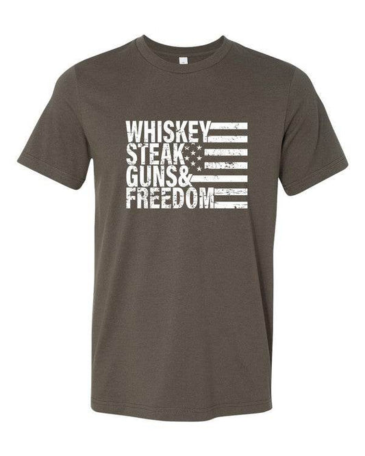 Whiskey Steak Guns & Freedom Tee - Shop Style & More | Fresh Looks, Everyday Deals & Free Shipping