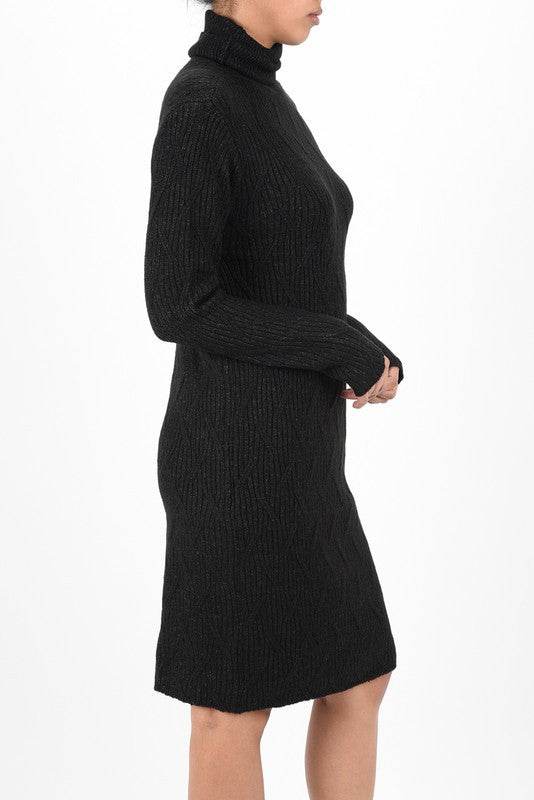 Loose Fit Turtleneck Long Sleeve Sweater Dress - Shop Style & More | Fresh Looks, Everyday Deals & Free Shipping