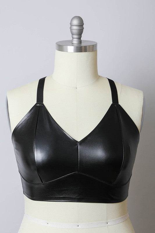 Faux Leather Longline Bralette Plus Size - Shop Style & More | Fresh Looks, Everyday Deals & Free Shipping