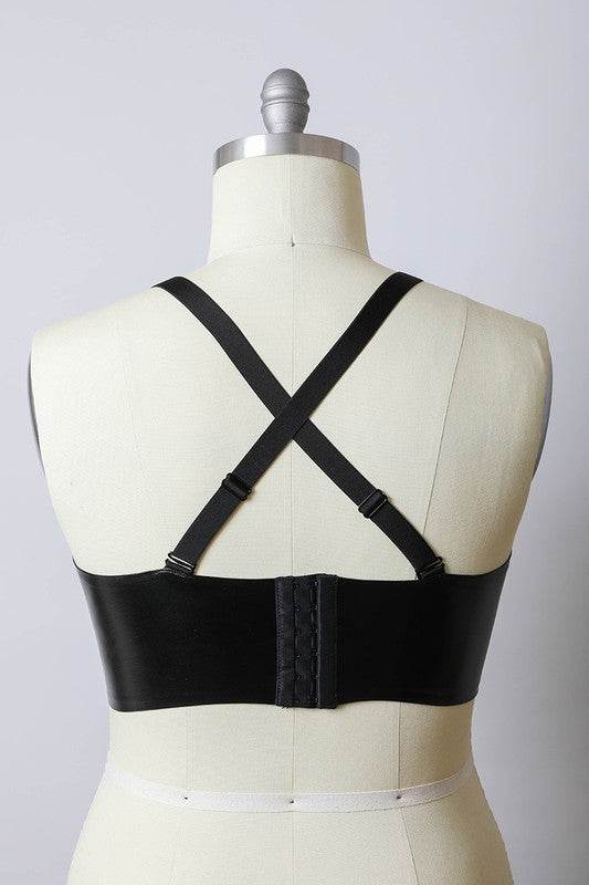 Faux Leather Longline Bralette Plus Size - Shop Style & More | Fresh Looks, Everyday Deals & Free Shipping