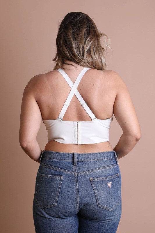 Faux Leather Longline Bralette Plus Size - Shop Style & More | Fresh Looks, Everyday Deals & Free Shipping