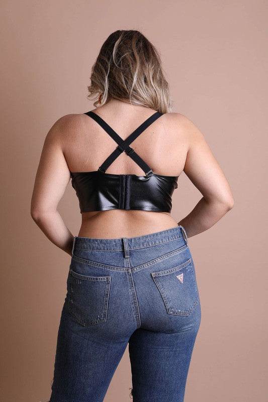 Faux Leather Longline Bralette Plus Size - Shop Style & More | Fresh Looks, Everyday Deals & Free Shipping