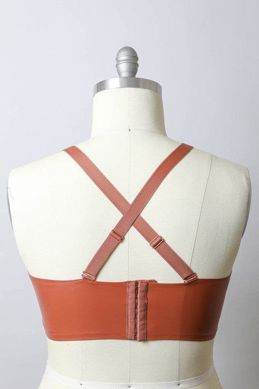 Faux Leather Longline Bralette Plus Size - Shop Style & More | Fresh Looks, Everyday Deals & Free Shipping