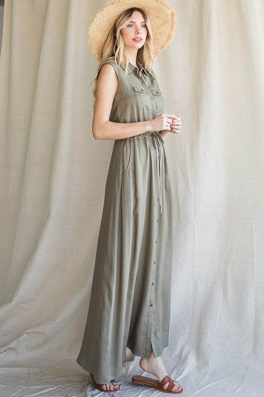 BUTTON DOWN MAXI DRESS - Shop Style & More | Fresh Looks, Everyday Deals & Free Shipping