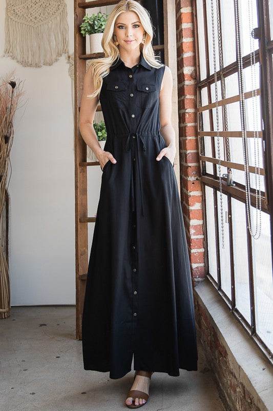 BUTTON DOWN MAXI DRESS - Shop Style & More | Fresh Looks, Everyday Deals & Free Shipping