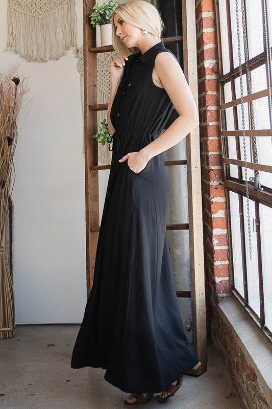 BUTTON DOWN MAXI DRESS - Shop Style & More | Fresh Looks, Everyday Deals & Free Shipping