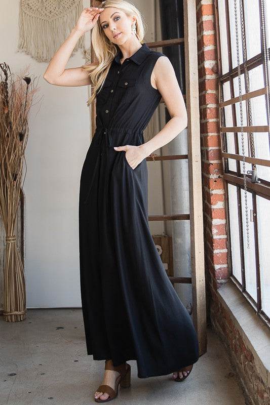 BUTTON DOWN MAXI DRESS - Shop Style & More | Fresh Looks, Everyday Deals & Free Shipping