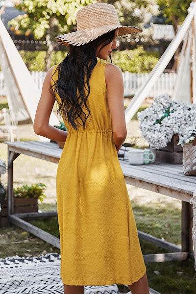 Button front sleeveless midi dress - Shop Style & More | Fresh Looks, Everyday Deals & Free Shipping