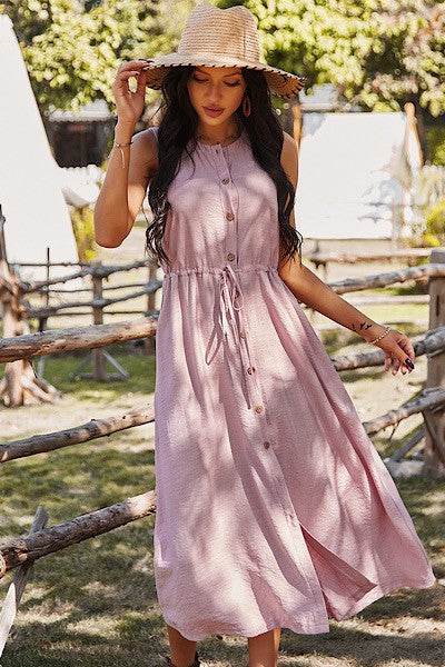 Button front sleeveless midi dress - Shop Style & More | Fresh Looks, Everyday Deals & Free Shipping