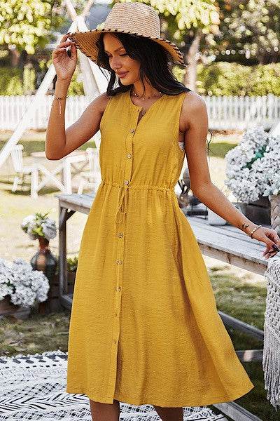 Button front sleeveless midi dress - Shop Style & More | Fresh Looks, Everyday Deals & Free Shipping