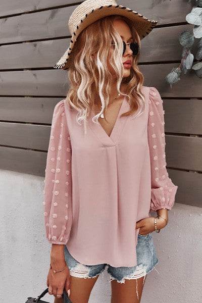 Long sleeve dotted blouse - Shop Style & More | Fresh Looks, Everyday Deals & Free Shipping