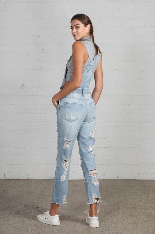 HEAVY DISTRESSED STRAIGHT FIT OVERALL - Shop Style & More | Fresh Looks, Everyday Deals & Free Shipping