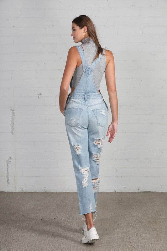 HEAVY DISTRESSED STRAIGHT FIT OVERALL - Shop Style & More | Fresh Looks, Everyday Deals & Free Shipping