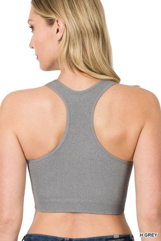 Ribbed Cropped Racerback Tank Top - Shop Style & More | Fresh Looks, Everyday Deals & Free Shipping