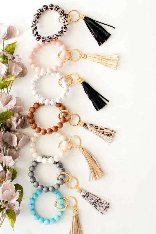 Harper Silicone Beaded Key Ring Bracelet - Shop Style & More | Fresh Looks, Everyday Deals & Free Shipping