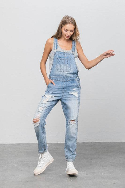 Patch Pocket Ripped Denim Overalls - Shop Style & More | Fresh Looks, Everyday Deals & Free Shipping
